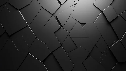 Softly lit geometric black panels with modern warmth.