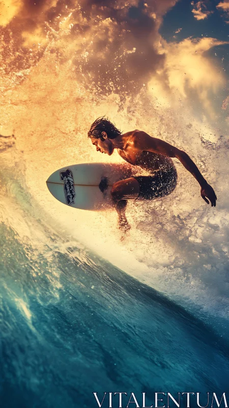 Photorealistic surf action study with dynamic lighting apex.