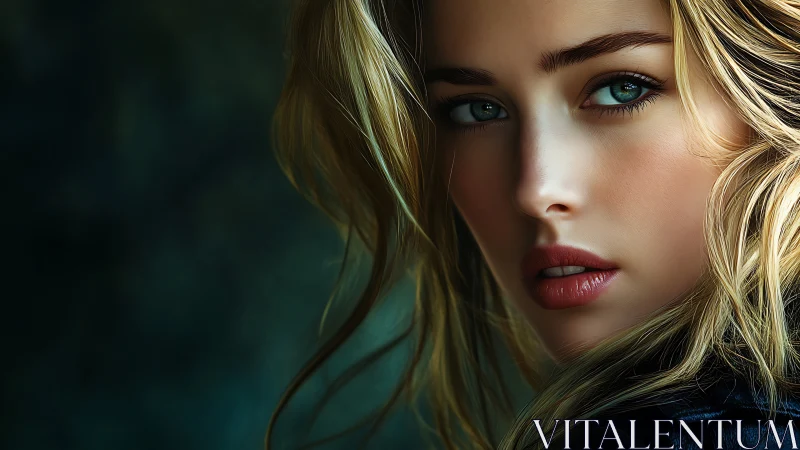 Close cropped portrait shows digitally rendered female face