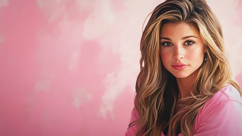 Beautiful Woman with Warm Smile and Flowing Hair