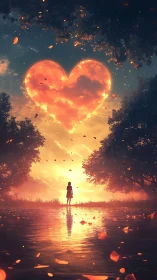 Heart Ablaze: Where Longing Meets Cosmic Fire.