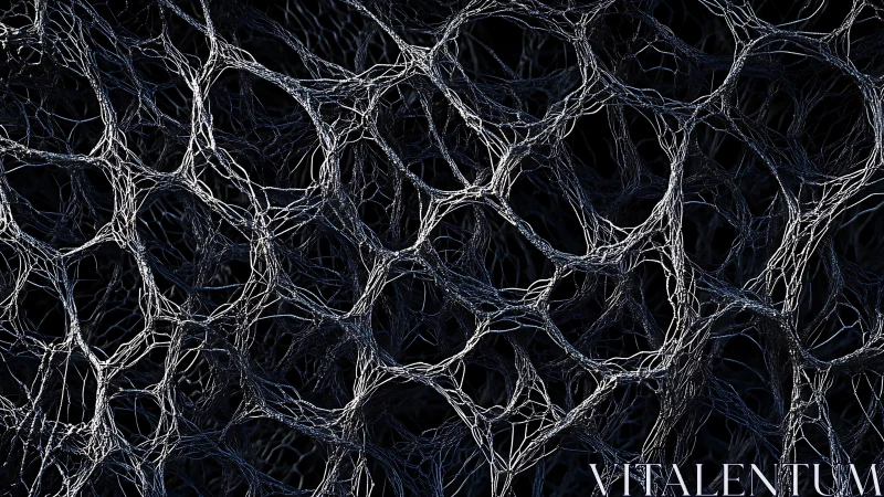 Tangled Midnight Lattice of Organic Silver Wirework.