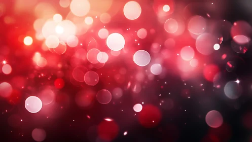 Vibrant red bokeh lights abstract background with glowing effect.
