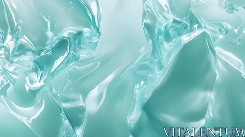 Abstract close-up of translucent aqua ice in modern digital art.