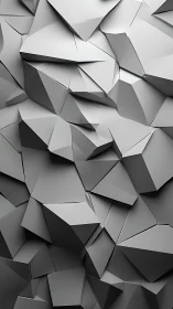 Shattered planes quietly fold into a monochrome digital canyon