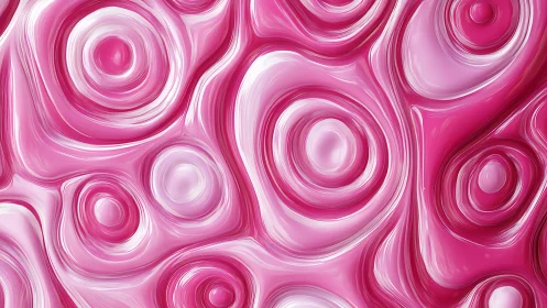 Fluid magenta concentric swirls with glossy abstract depth.