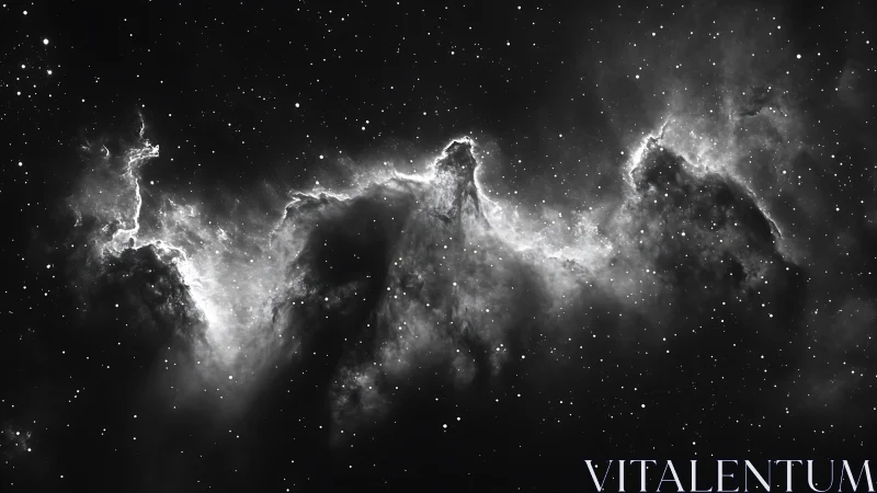 Monochrome emission nebula with high-contrast ionization fronts