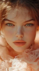 Peach-tinted sunlight lingers across a quietly fierce gaze