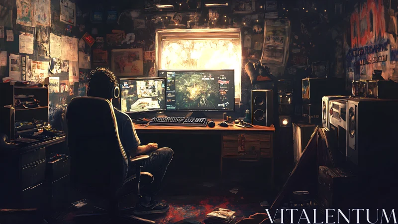 Immersive gamer workstation bathed in cinematic backlight.