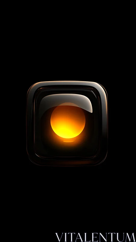 Molten ember core glowing inside sleek black glass frame.