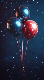 Three Radiant Orbs Float Against Darkness, Glowing with Celestial Fire