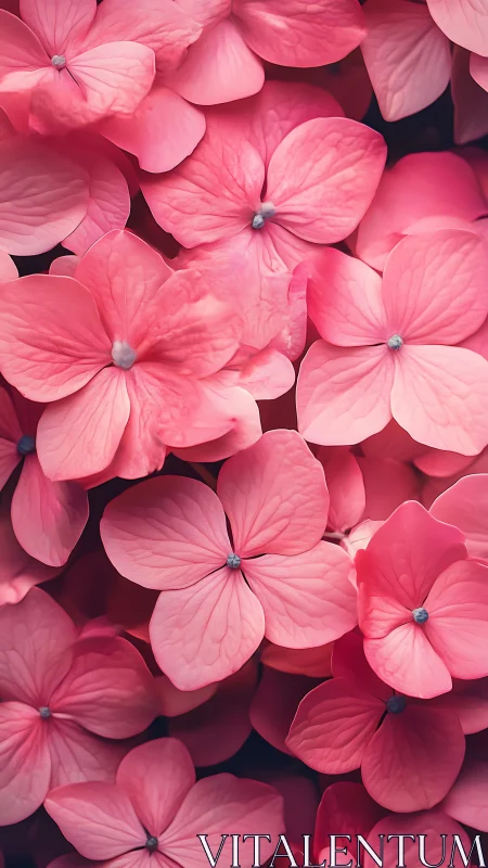 Pink Hydrangea Whispers: Delicate Petals Painted in Blossoming Abundance.