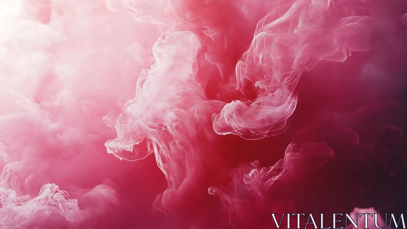 Pink vapor plumes swirling through soft abstract haze.