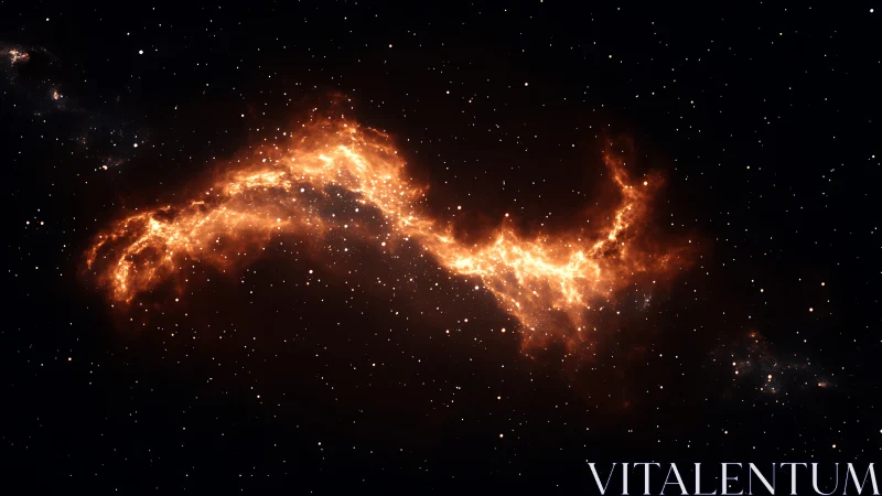 Stellar fire river curls across the void like molten lightning