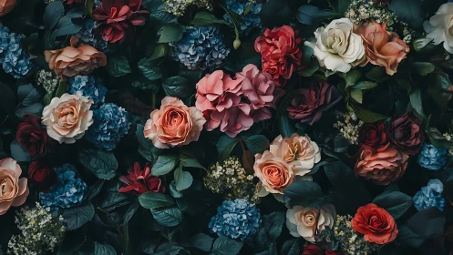 Lush Garden Romance in Blooming Abundance.