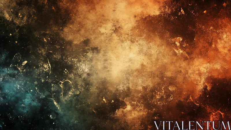 Fiery Orange and Cool Blue Abstract Texture Digital Art Background.