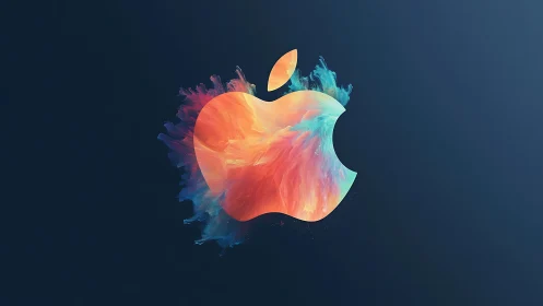 Luminous Apple Bursts with Colorful Energy.