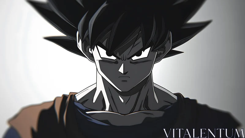 Shadow-forged warrior stares down destiny in stark light