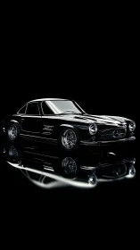 Midnight classic coupe glides on glassy reflections. Period.