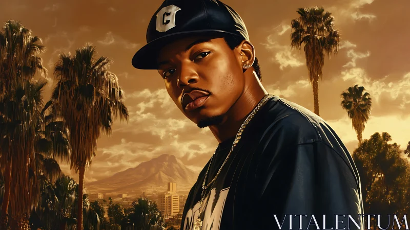 Sunlit city swagger crowns a modern urban desert king