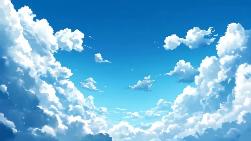 Skywide cathedral of clouds framing a radiant summer blue.