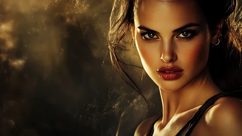 Stormlit gaze carves fire and shadow across the dusk