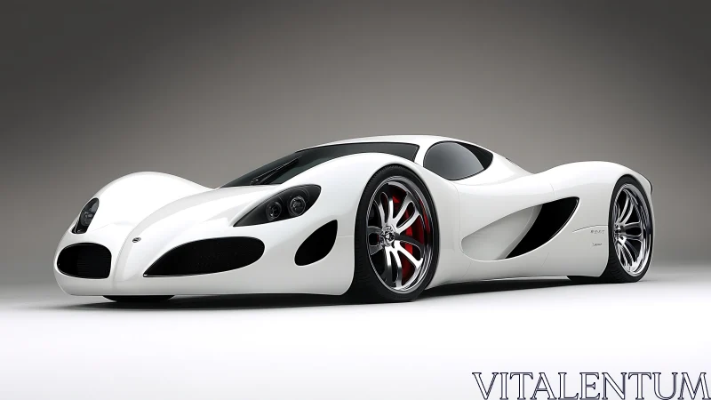 Futuristic white hypercar with sculpted aerodynamic bodywork.