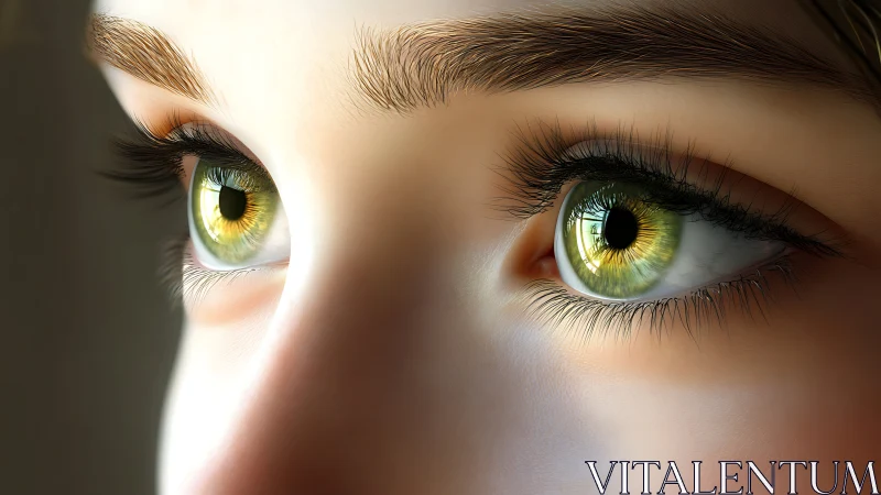 Macro close-up of luminous green hazel eyes, high-detail focus