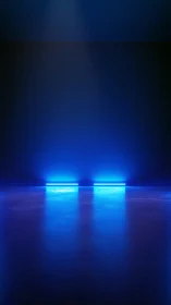 Neon blue horizon in minimal futuristic light stage design.