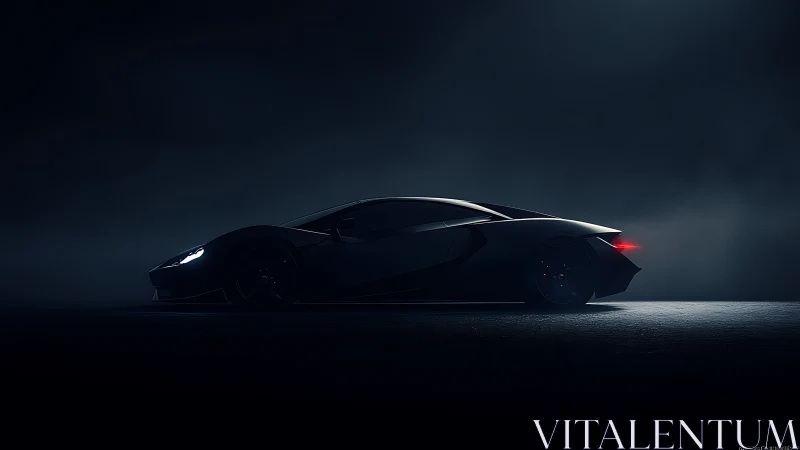 Midnight hypercar whispers through the fog of quiet speed