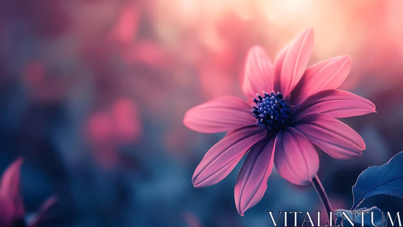 Pink Daisy Blooms Beautifully in Soft, Dreamy Light