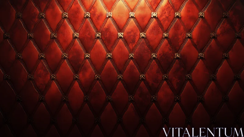 Textured red diamond-tufted panel with warm directional lighting.