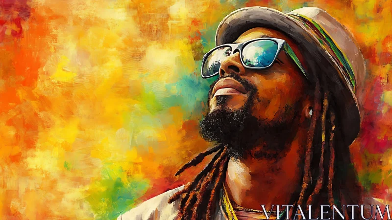 Vibrant digital portrait with expressive brushwork and color fields.