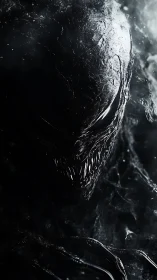 Monstrous black entity emerges from deep directional shadow