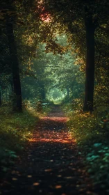 Golden Canopy Portal Beckons Through Ancient Forest Threshold