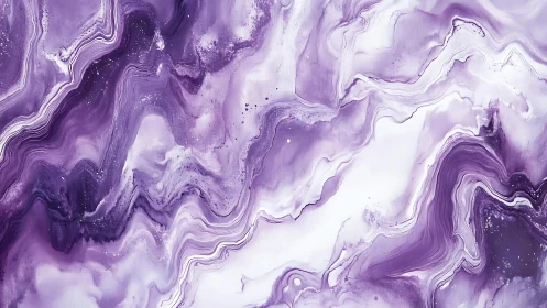 Abstract Purple Marble Texture with Fluid Swirling Patterns.
