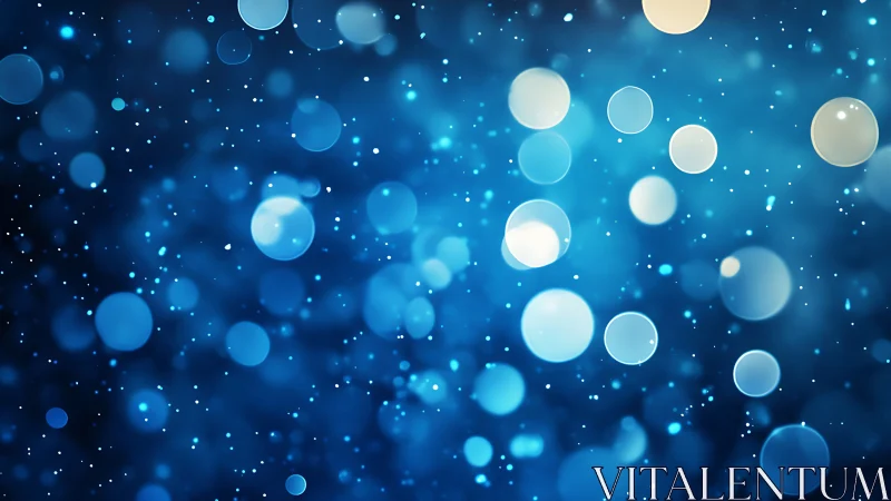 Luminous blue bokeh orbs floating on deep abstract field.