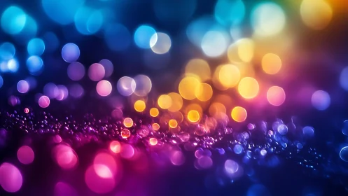 Vibrant Abstract Bokeh Lights with Multicolored Dreamy Glow.