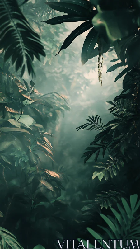 Verdant Cathedral: Light Whispers Through Emerald Leaves.