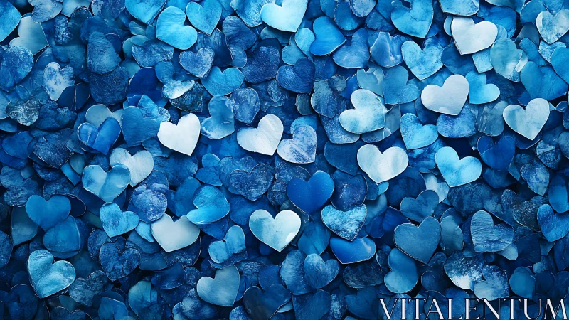 Crystalline Love Cascade: Icy Hearts in Glacial Blue.