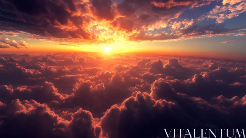 Sunset glow drifting over a sea of cotton clouds.