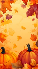 Warm pumpkins and swirling leaves celebrate golden autumn