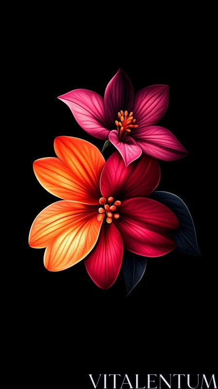 Hybrid Floral Composition: Luminous Gradient Petals.