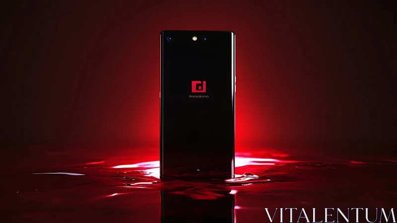 Red Neon Smartphone Display with Dark Gradient Background