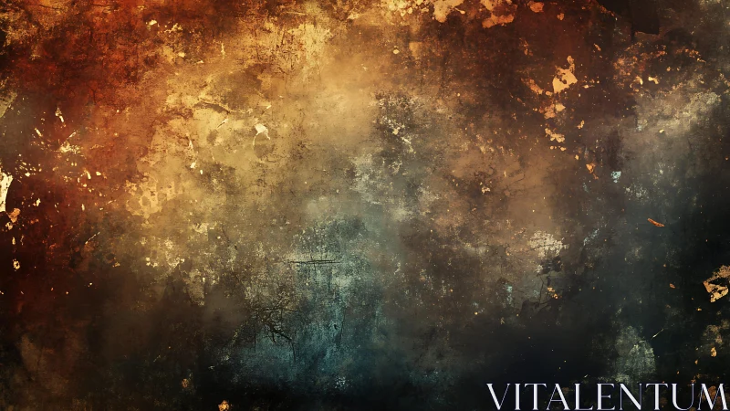 Grunge Abstract Texture Art with Earthy Brown and Blue Tones.