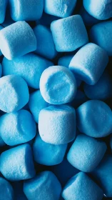 Blue Marshmallows Create Confectionery Dreams Against Darkness