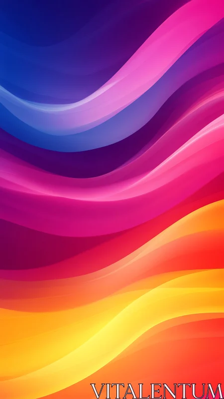 Layered gradient waves in warm and cool color spectrum.
