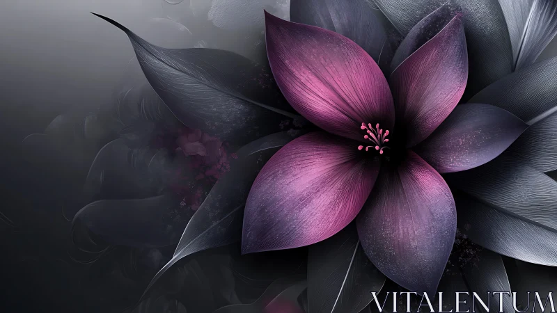 Purple Bloom Abstract Digital Flower Art