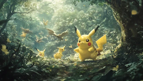 Pikachu in Enchanted Forest Realm.