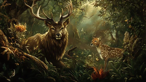 Forest crowns pause in golden hush as twilight dust glows